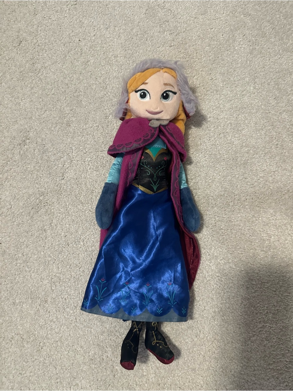 Disney Anna Plush Doll - Blue, Pink & Purple